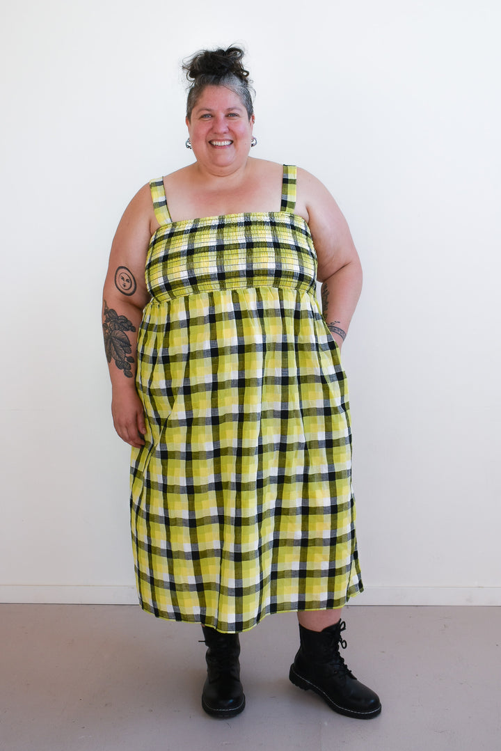 Leah in Bumblebee Checker