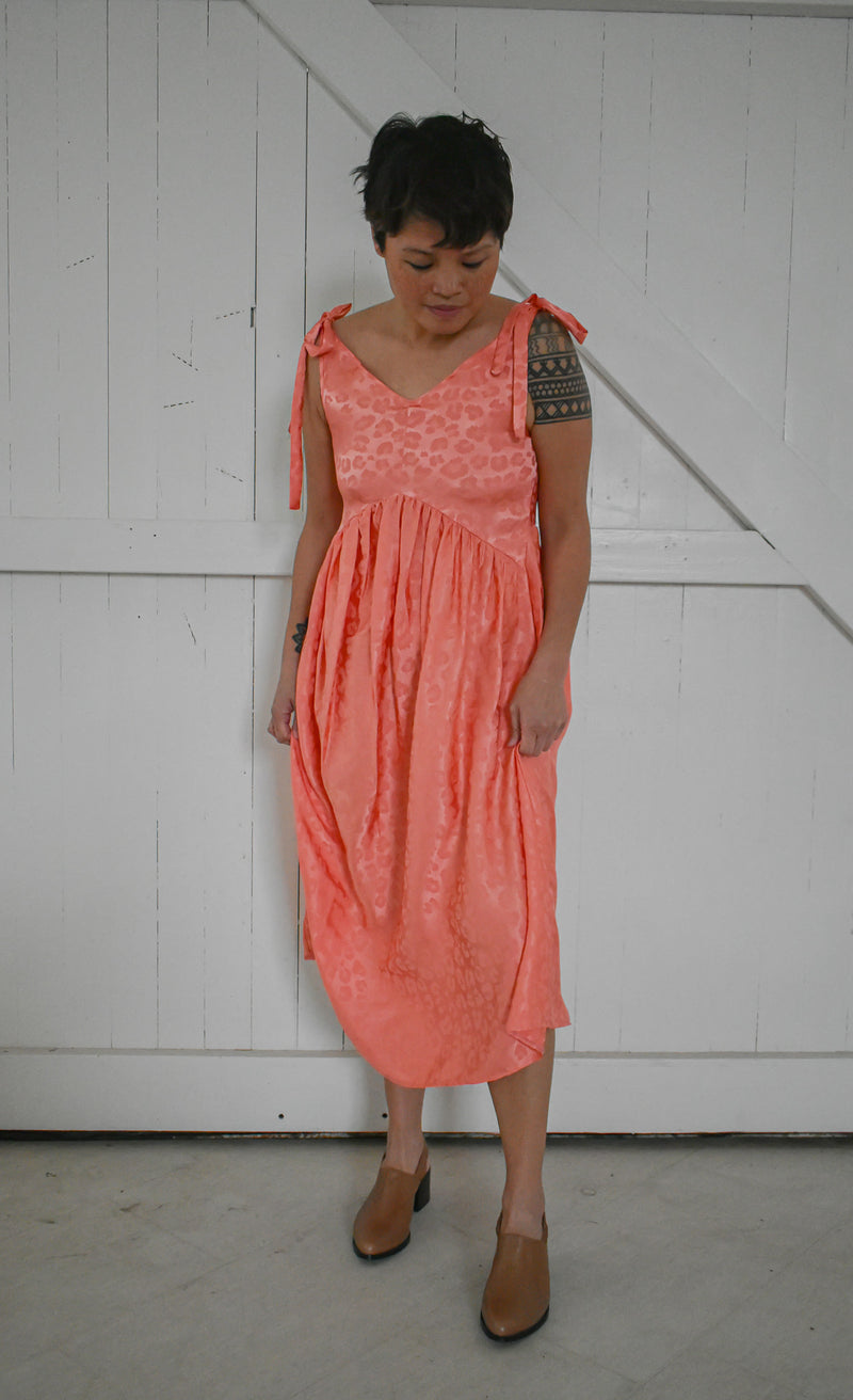 Aisley Dress in Coral Leopard