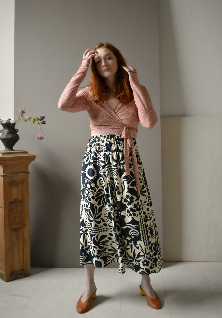 Rowan Wrap Knit Top in Deco