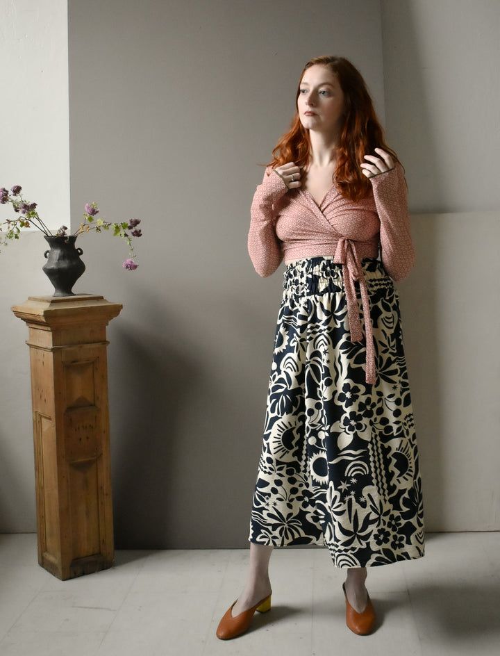 Rowan Wrap Knit Top in Deco