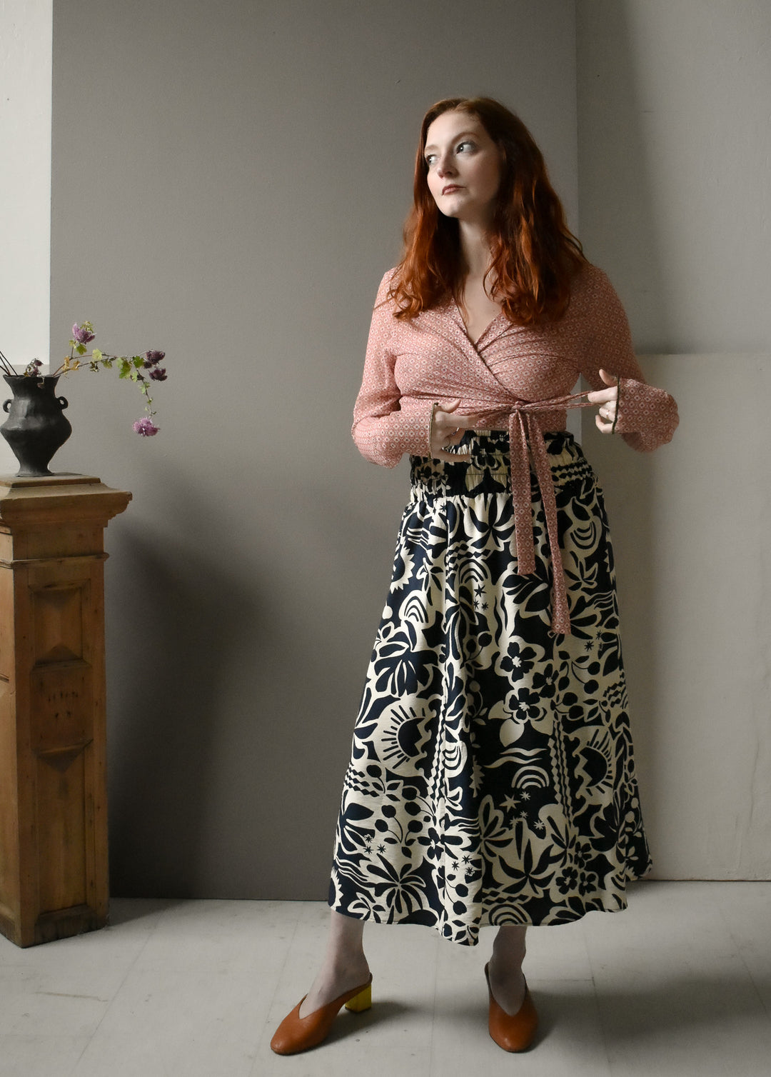 Rowan Wrap Knit Top in Deco