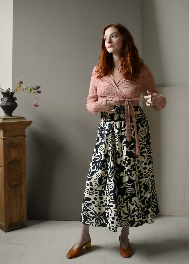 Rowan Wrap Knit Top in Deco