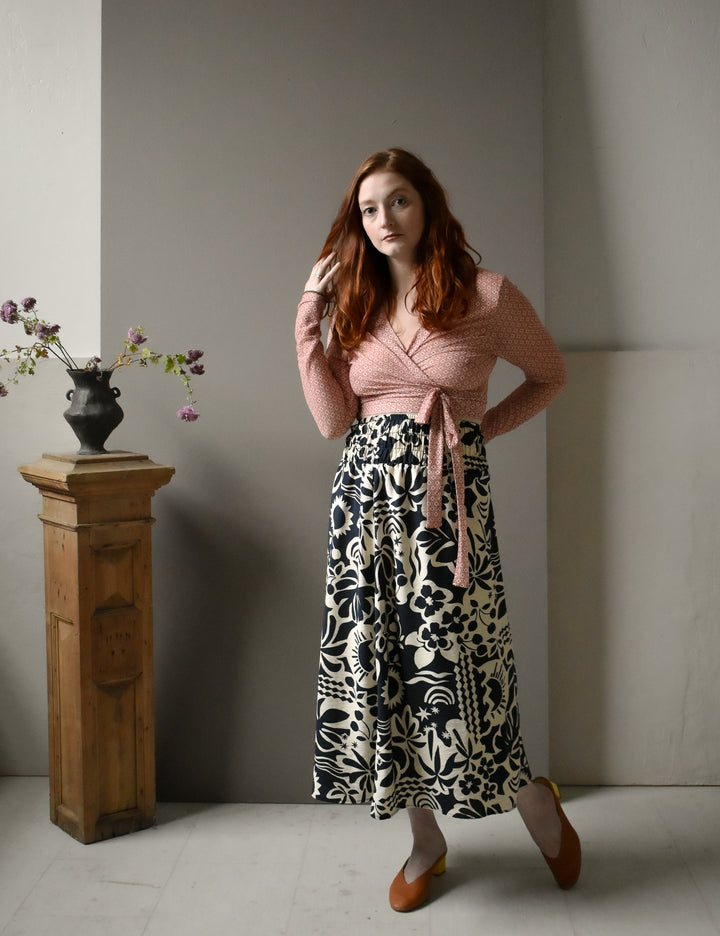 Rowan Wrap Knit Top in Deco