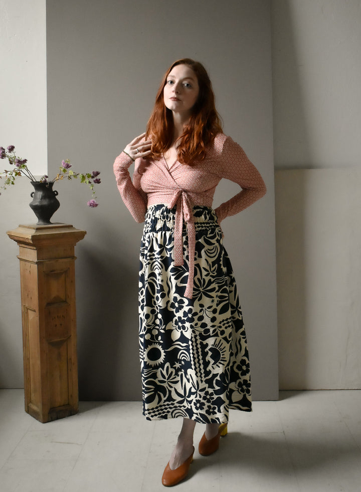Rowan Wrap Knit Top in Deco