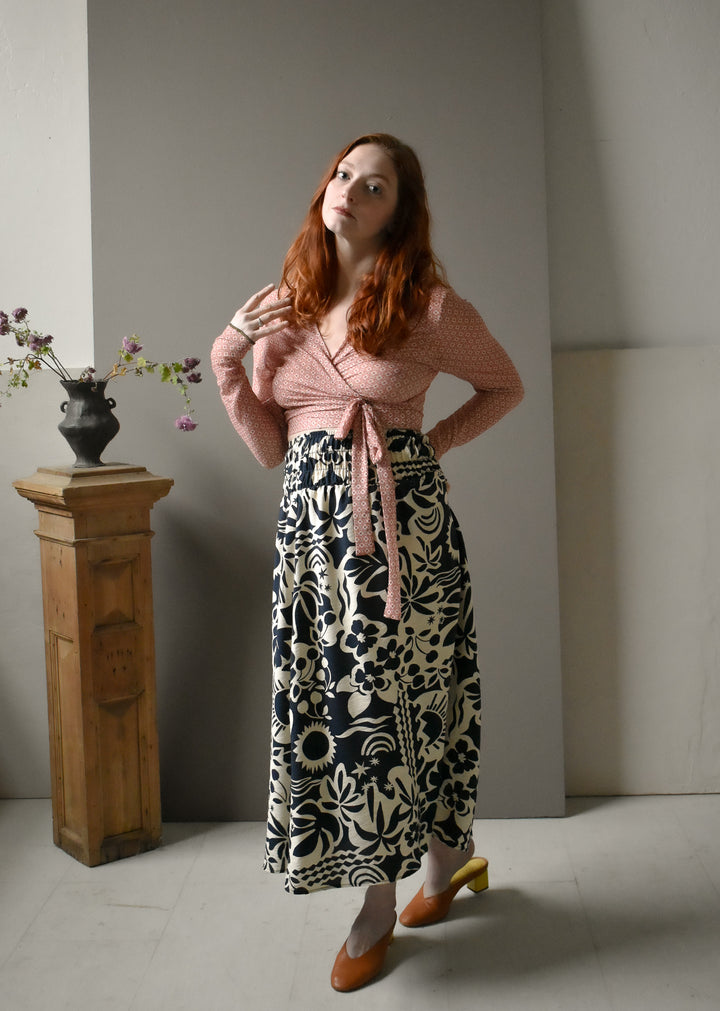 Rowan Wrap Knit Top in Deco