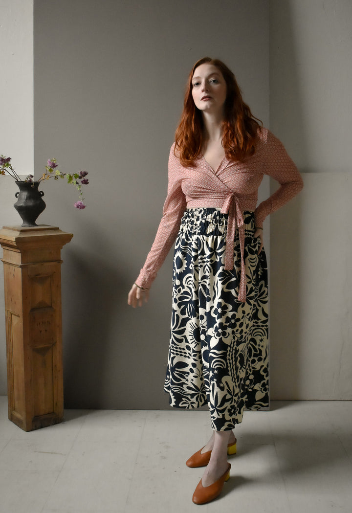 Rowan Wrap Knit Top in Deco