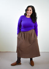 Eva Midi Skirt in Brown Dot