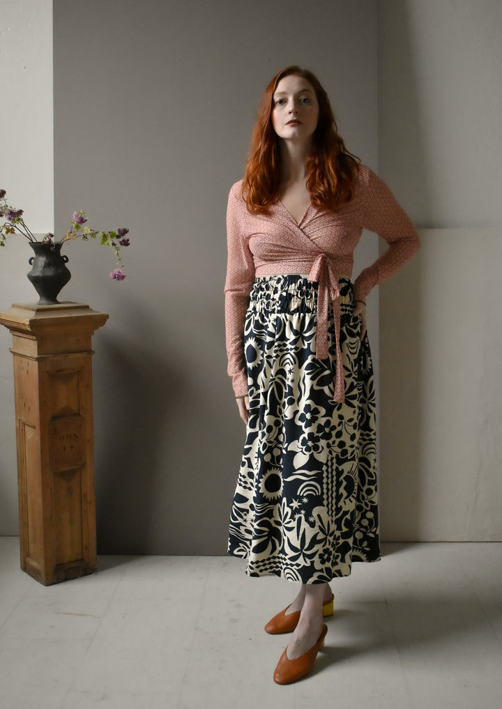 Rowan Wrap Knit Top in Deco