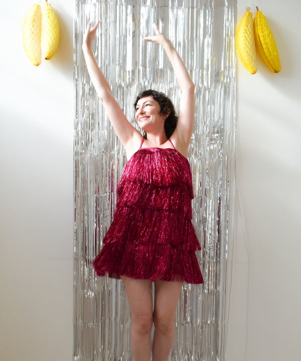 Ruby Tinsel Fringe Dress