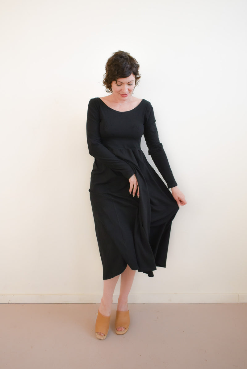 Altar Houseline Megumi Black Modal Longsleeve Dress – Altar PDX