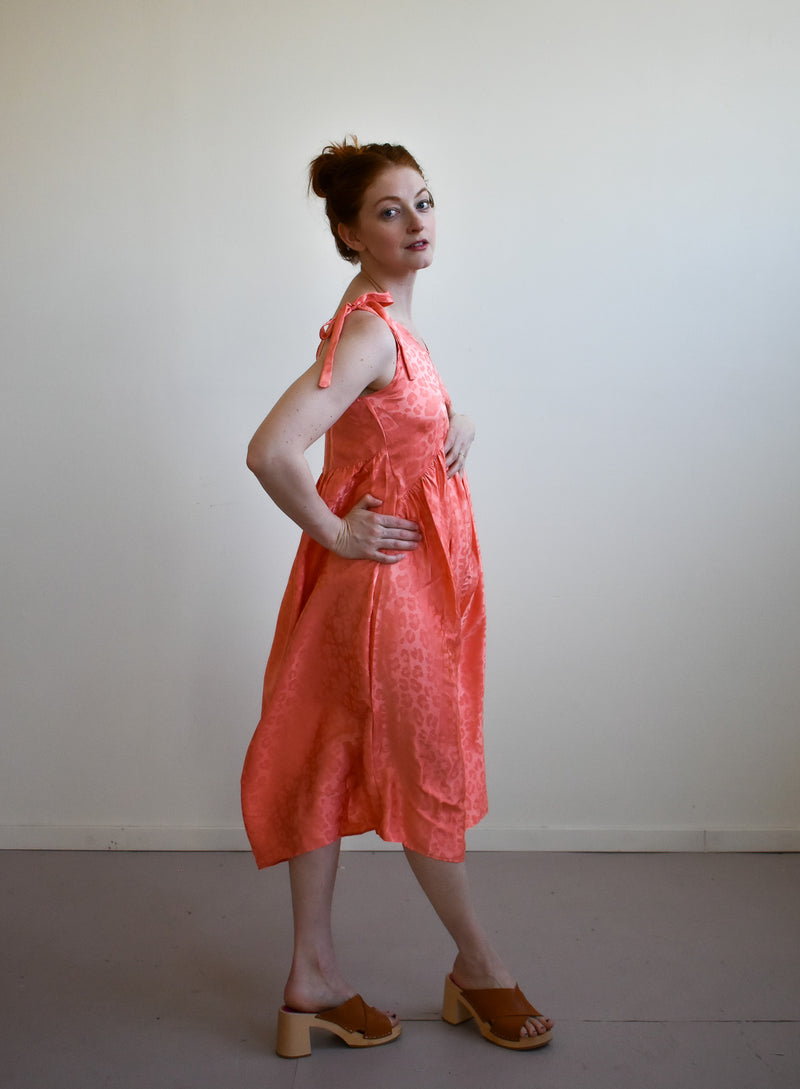 Aisley Dress in Coral Leopard
