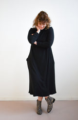 Megumi Dress in Black Ribknit