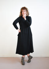 Megumi Dress in Black Ribknit