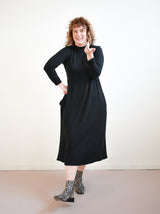 Megumi Dress in Black Ribknit