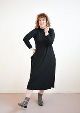 Megumi Dress in Black Ribknit