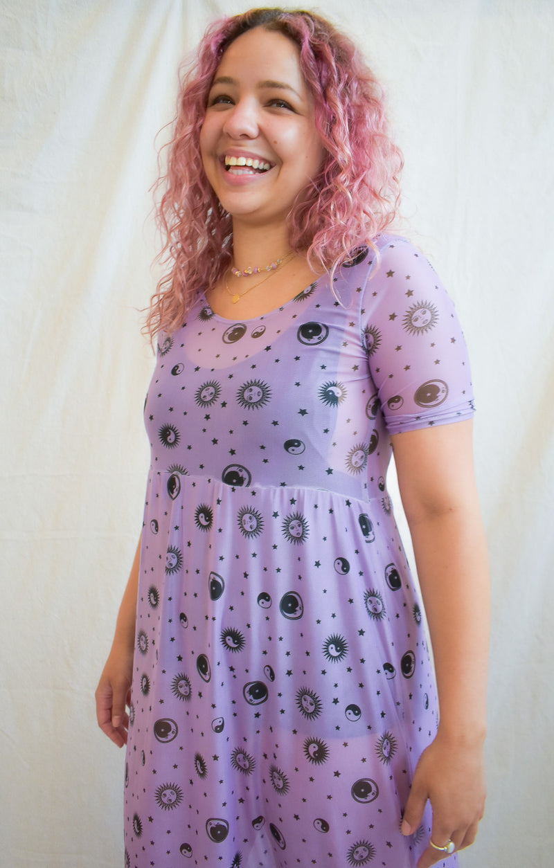 Megumi Dress in Lavender Skies