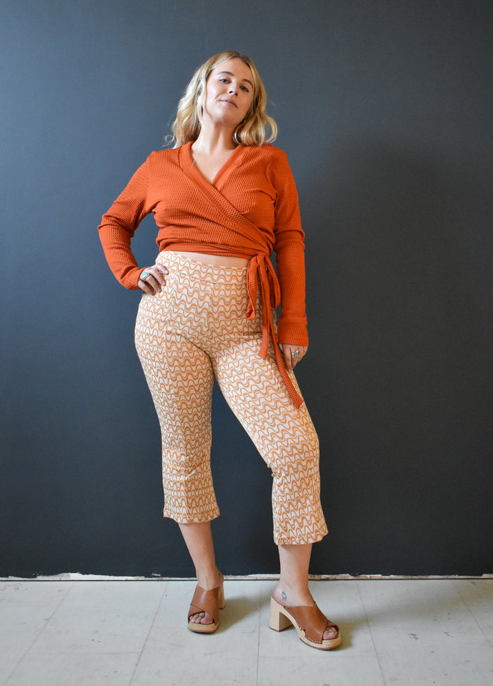 Rowan Wrap Knit Top in Brick