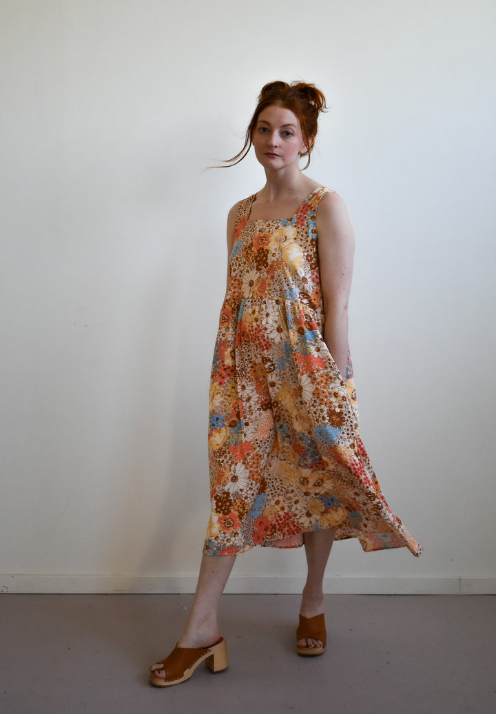 Gwendolyn Dress in 70s Saffron Floral