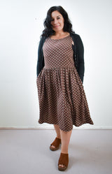 Meredith Dress in Brown Dot