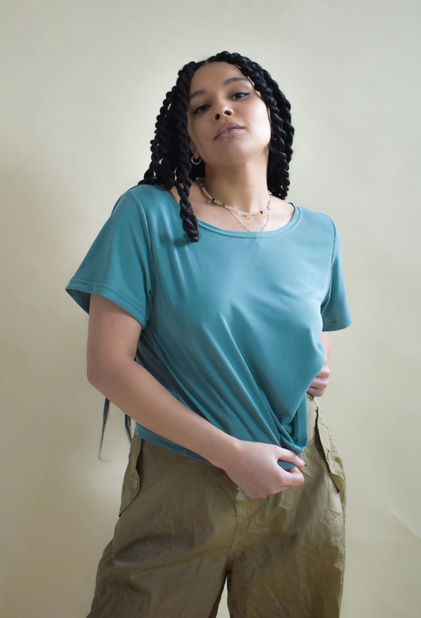 Altar Basic Cropped Tee in Lagoon