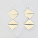 Sterling Silver Deco Double-Drop Earrings