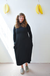 Megumi Dress in Black Ribknit