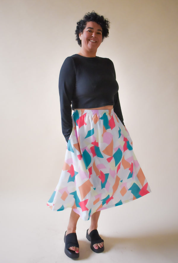 Eva Midi Skirt in Color Splash