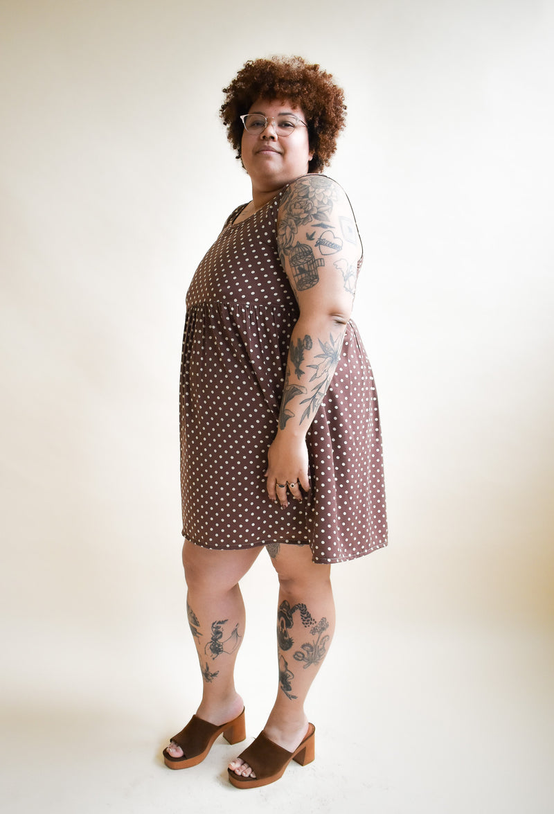 Meredith Dress in Brown Dot * ONLY THREE LEFT!!!*