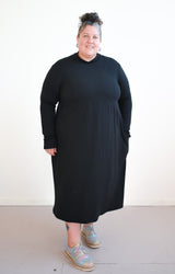 Megumi Dress in Black Ribknit