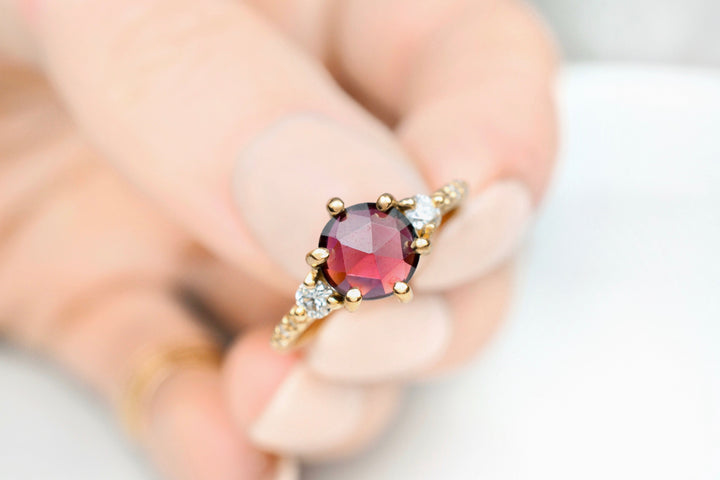 Rhodolite Garnet Trio Ring