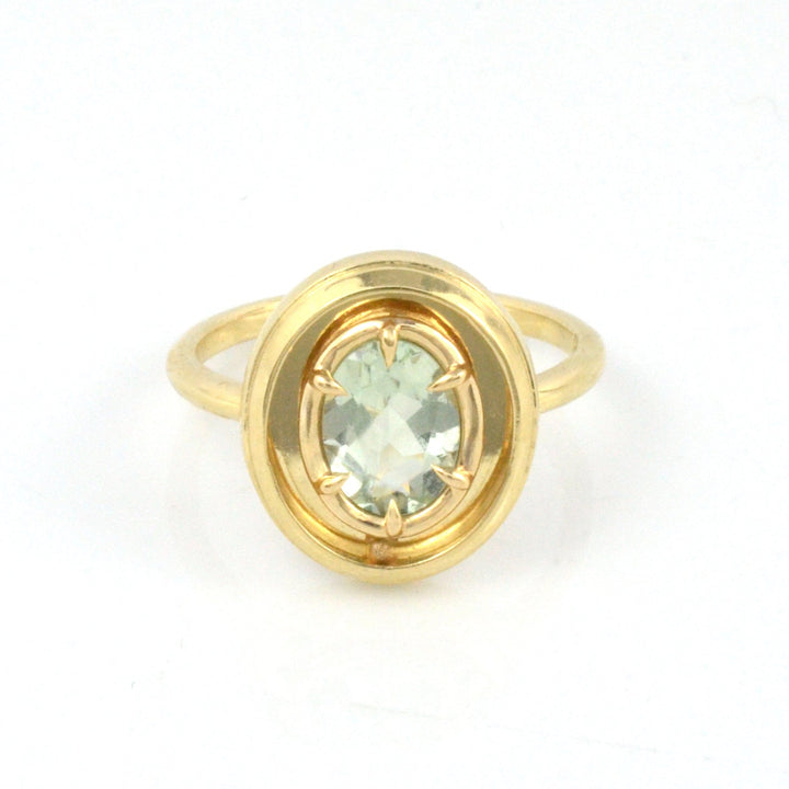 Orbit Ring in Green Quartz