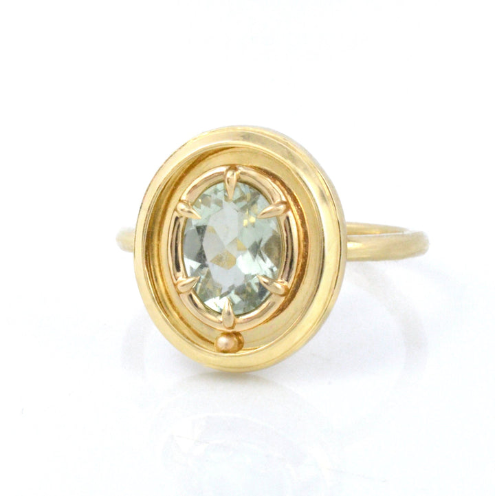 Orbit Ring in Green Quartz