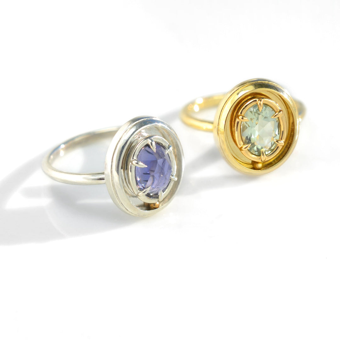 Orbit Ring in Green Quartz