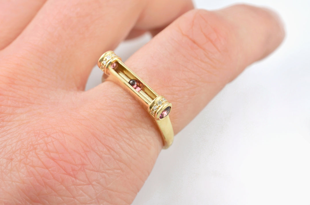 Pipeline Ring in Rhodolite Garnet