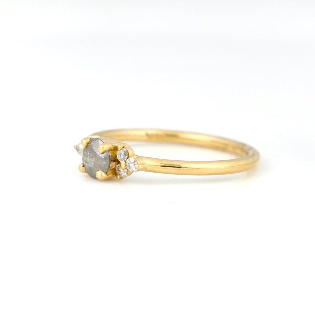 Salt and Pepper Rustic Diamond Engagement Ring