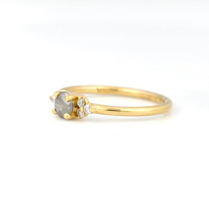 Salt and Pepper Rustic Diamond Engagement Ring
