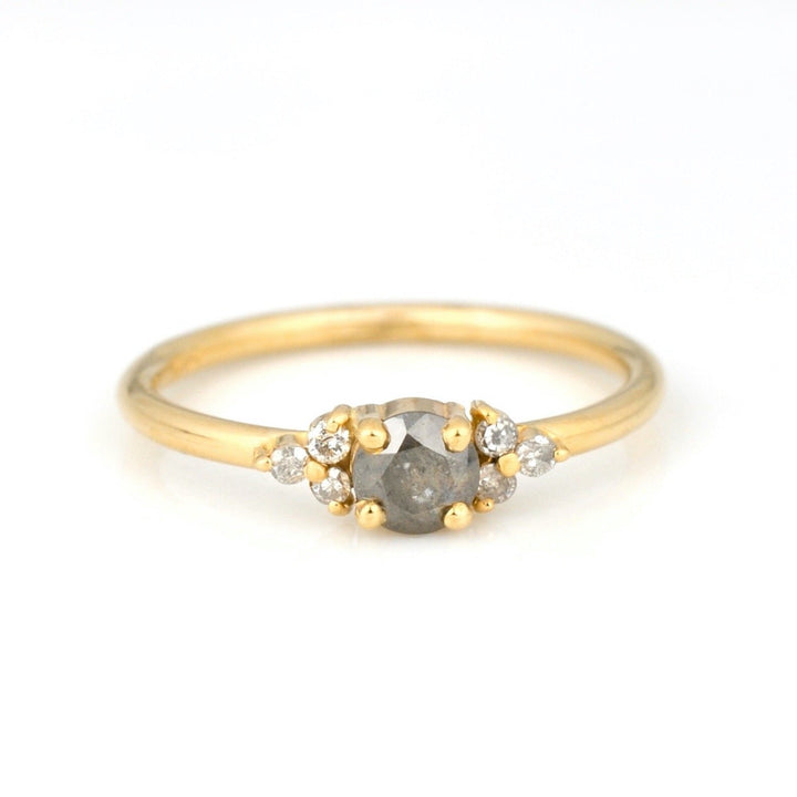 Salt and Pepper Rustic Diamond Engagement Ring