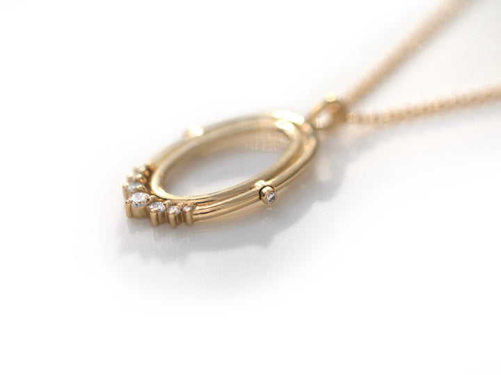 Oval Diamond Spinner Necklace
