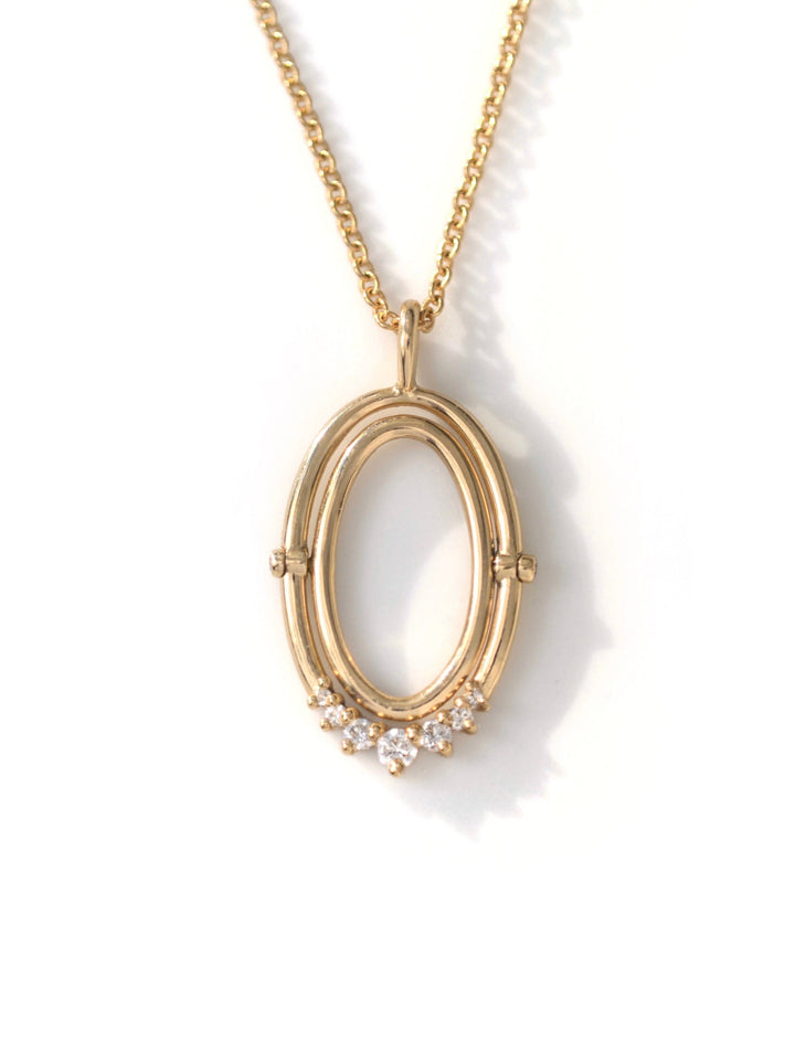 Oval Diamond Spinner Necklace
