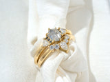 Greyscale Diamond Hexagon Trio Ring