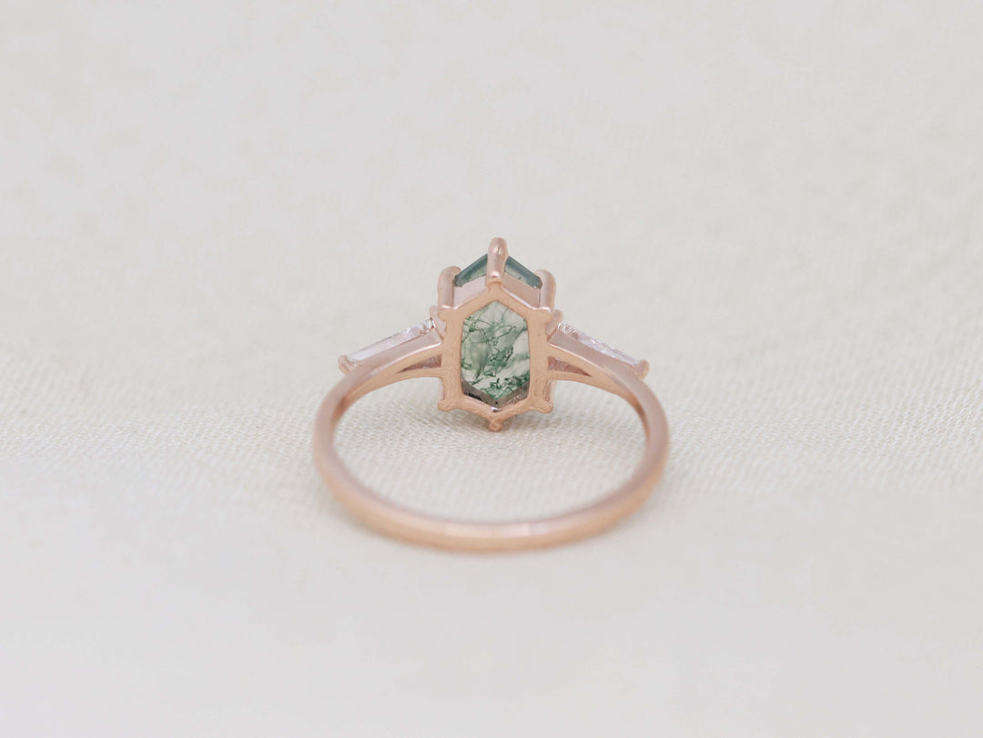 Eden Ring - Moss Agate and Lab Grown Diamonds