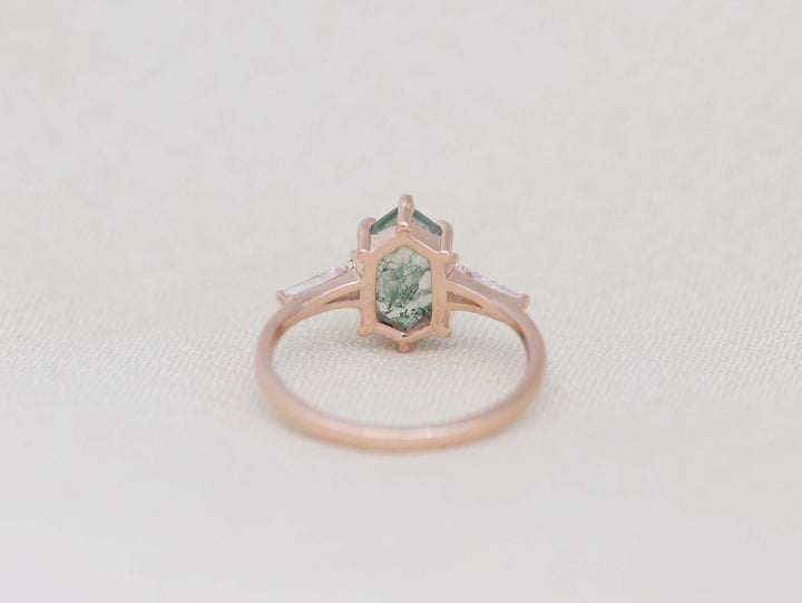 Eden Ring - Moss Agate and Lab Grown Diamonds