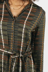 Emery Shirt Dress / Olive Stripe