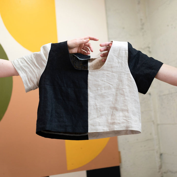 Quilted Frankie Top In Black And White