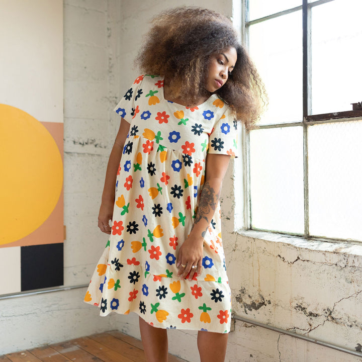 Billie Dress - Floral Cream