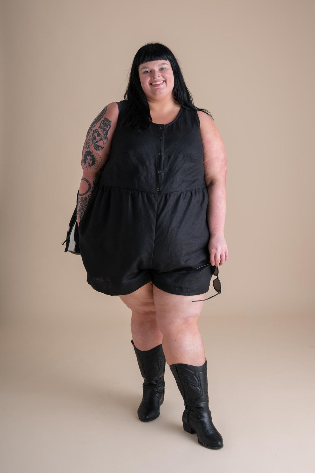 Lisbon Romper (Updated) in Black