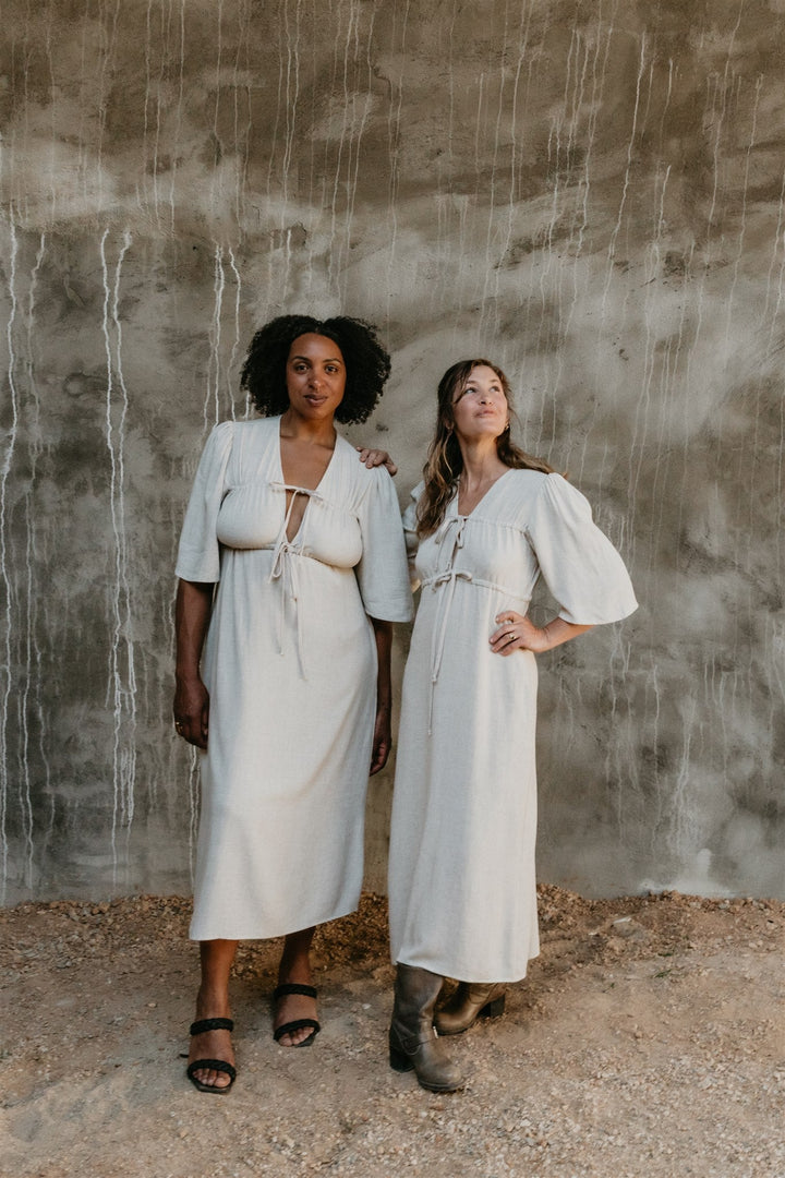 Tyrah Dress in Oat Linen