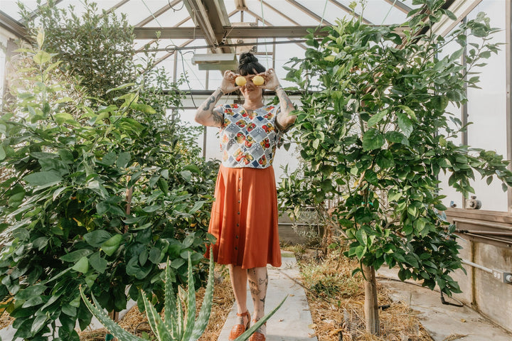 Dolman Top in Cotton Fruits