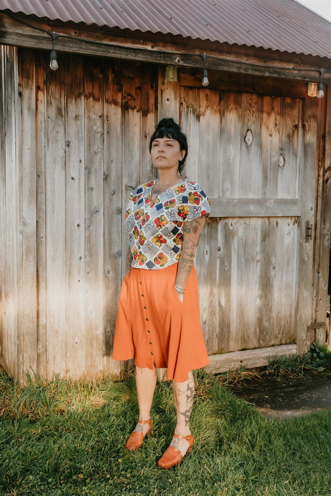 Dolman Top in Cotton Fruits