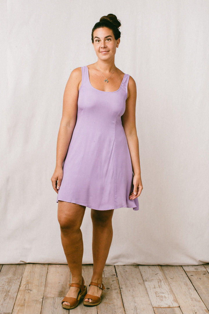 Delana Dress in Lilac Challis